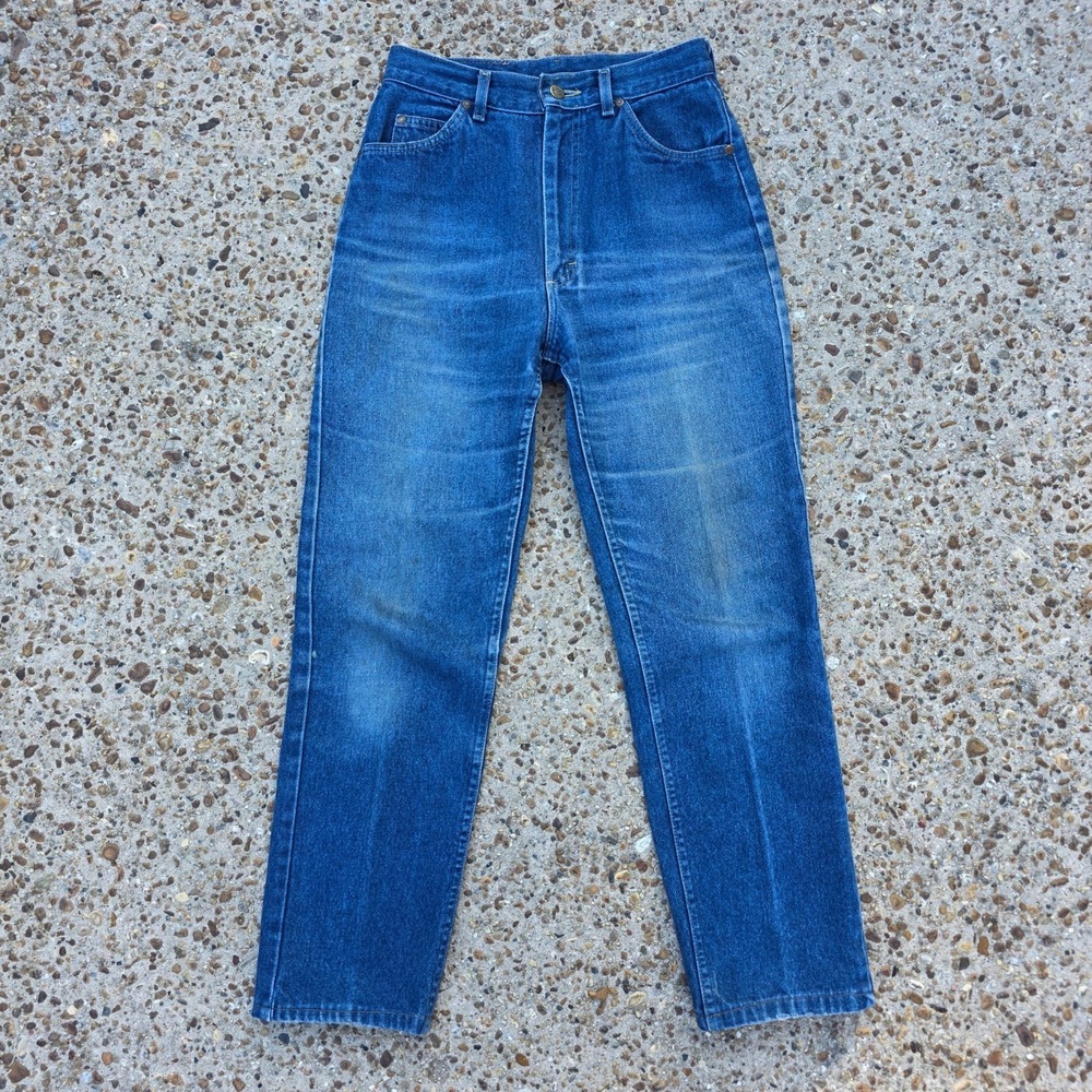 Vintage 80s LEE Mom Jeans 29 Stone Washed‎ Tapered High Waist Union Made USA